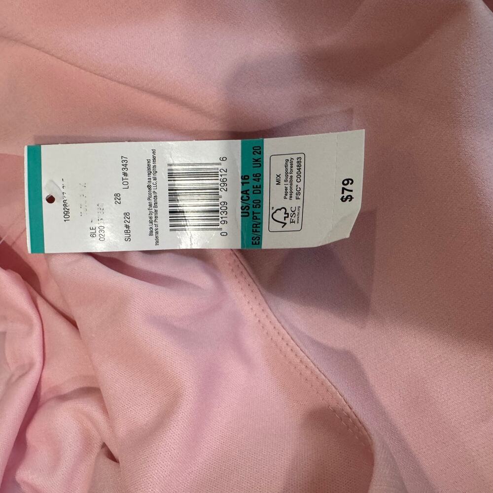 NWT Black Label by Evan-Picone Women’s Classic Pink Dress Sleeveless Size 16 - Picture 6 of 12